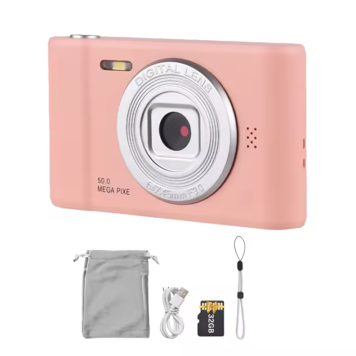 Cámara Digital 1080P Con Lente Dual 50MP Pantalla 2.4” Zoom Digital 8X Batería Integrada Con Tarjeta TF De 32GB - 1