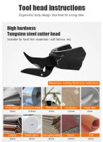 Tijeras Eléctricas Recargables Para Telas Y Cuero Cabezal De Acero Tungsteno Cortador De Batería Herramientas De Corte - details 10