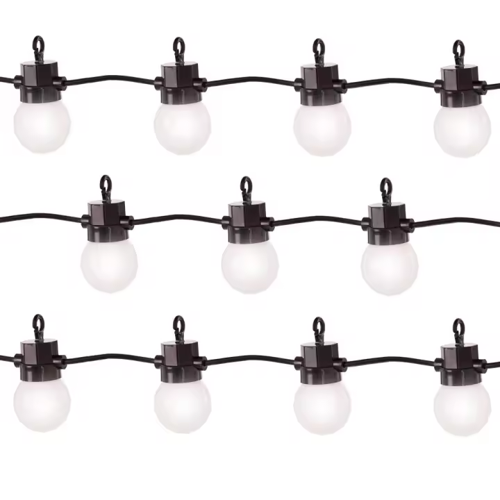 Lola Home Kit de guirnalda jardín extensible negra con 10 casquillos y 10 bombillas led fijas blancas de 7 metros Party - 1