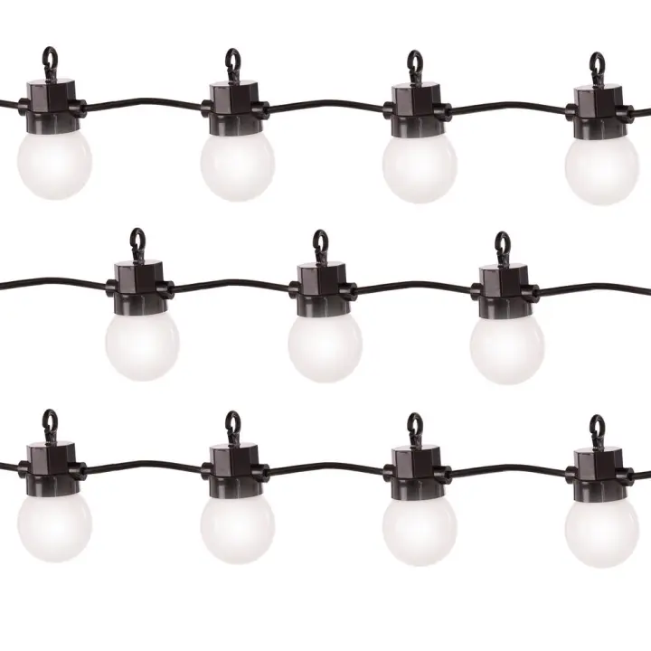 Lola Home Kit de guirnalda jardín extensible negra con 10 casquillos y 10 bombillas led fijas blancas de 7 metros Party - 1