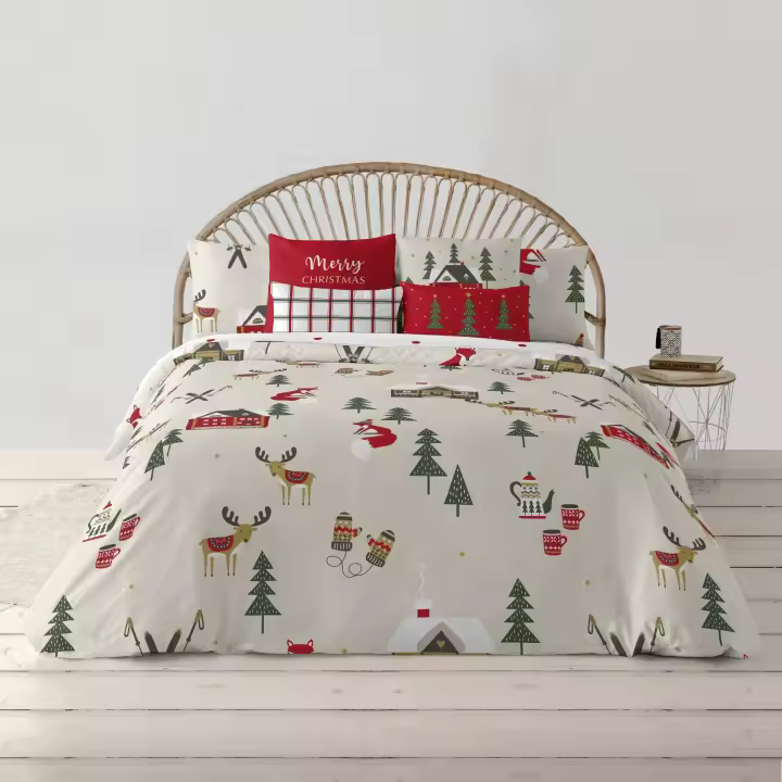 BL Belum | Funda nórdica Navidad 50% algodón - 50% poliéster, Funda nórdica con Botones Laponia 19 140x200 - 1