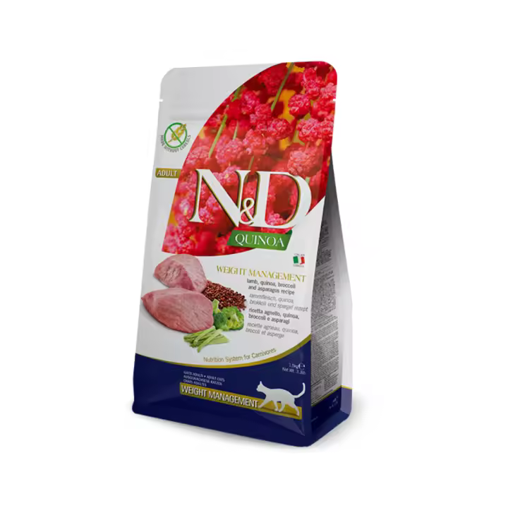 Farmina N&D CAT QUINOA WEIGHT MANAGEMENT CORDERO 5 Kg para Control de Peso de Gatos - 1