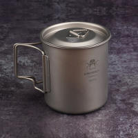 Taza De Titanio 420ml Con Manijas Plegables Para Camping Pesca Senderismo. Vaso Ligero De Agua Para Mochilas - details 16