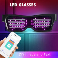 Gafas LED Personalizables BT Con Luz Colorida Para Fiesta Rave Music Festival Halloween Gafas De Luz DIY Mensaje Glow Toy - details 6