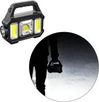 linterna LED recargable con USB de 2500 mAh y linterna de carga solar, resistente al agua, luz de búsqueda al aire libre - details 0