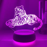 Luz Nocturna LED De Acrílico 3D Tigre Figura Para Dormitorio De Niños Luz De Sueño Decoración Para El Hogar Lámpara De Mesa Regalos - details 16