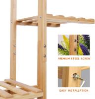 Estantería para Plantas 6 Niveles Macetas de Bambú Decorativa: Escalera para Flores Vertical Soporte Estante para Esquina Exterior Interior Balcón Jardín Salón Aire Libre Decoración Casa Hogar40 x 20,2 x 121,9cm - details 5