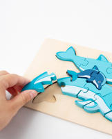 Rompecabezas De Madera Educativo Montessori Animales Dibujos Animados Juego De Inteligencia Para Niños Regalo De Aprendizaje Temprano - details 1