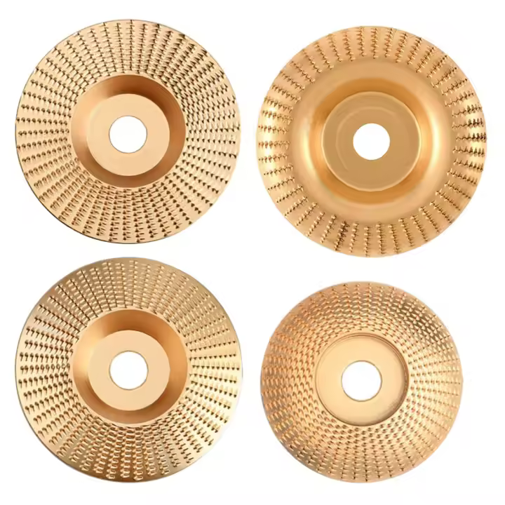 Discos abrasivos para amoladora de madera, discos abrasivos para madera, discos de carburo de tungsteno para dar forma, esmerilar y cortar, compatibles con amoladoras angulares de 115 mm o 125 mm, 4 unidades - 1