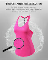 Top De Gimnasio Para Mujer En Color Negro Sin Mangas Yoga Fitness Running Deporte Con Letras Espalda Descubierta Camiseta Transpirable Y De Secado Rápido - details 1