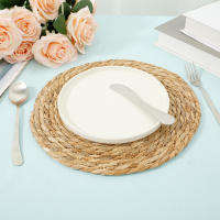 Juego De 6 Tapetes De Comedor Redondos Tejidos a Mano Resistente Al Calor Decorativos Para Mesa Material Ecológico Linen - details 9