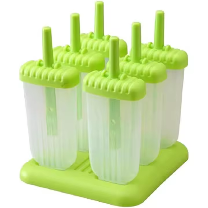6 Moldes para paletas, Moldes rectangulares reutilizables para hacer helados, Moldes para helados, Moldes Helado para hornear, color verde - 1