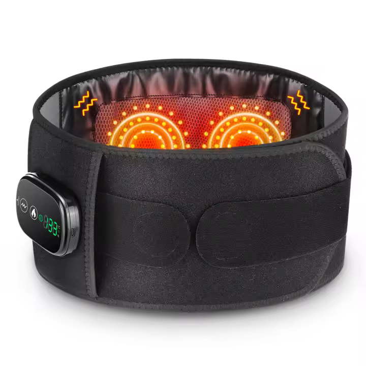 Cinturón De Masaje Cintura Eléctrico Con Compresión Calor Y Vibración Soporte Lumbar Descompresión Para Relajación Muscular - 1