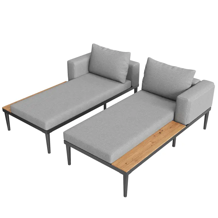 Tumbonas para Terrazas, tumbonas dobles, tumbonas de exterior, sofás Cama impermeable multifuncional, tumbonas Dobles con estantes, tumbonas para Terrazas, Jardines y Balcones - 1