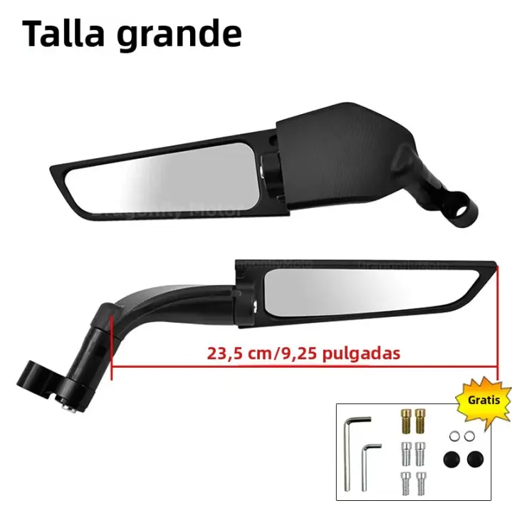 Espejo Retrovisor Lateral Universal Para Motocicleta Honda CB150R CB125R CB250R CB300R CB650R CB1000R CB650F Aluminio CNC Vidrio Transparente - 1