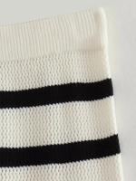 Conjunto De Verano Para Mujer: Falda Larga De Playa Y Chaqueta Tejida Elegante Y Bohemia Estilo Casual Striped Holiday Dos Piezas Beachwear - details 6
