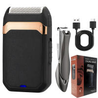 Afeitadora Eléctrica Para Barba Y Tatuajes Trimmer De Línea De Apariencia Con Cortauñas Recargable Batería De Litio Para Hombre - details 4