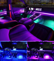 Lámparas De Decoración Para Coche Dual Zone 18/22 Pulgadas RBG 64 Colores Control APP Bluetooth Strip Led De Acrílico Para Atmosfera Del Vehículo Compatible Con BMW Audi Benz Y Más - details 15