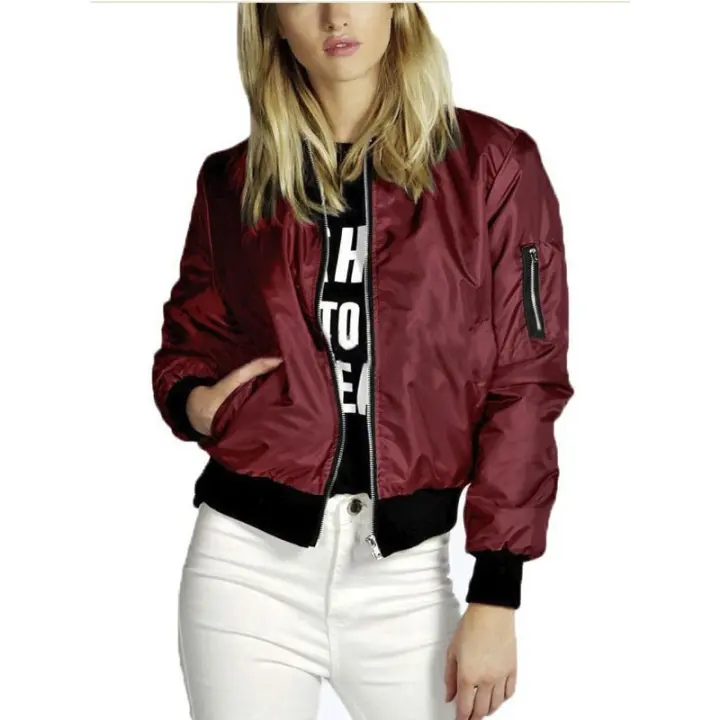 Nueva Chaqueta Corta De Mujer Estilo Vintage High Street O-neck Chaqueta Militar Moda Cierre De Cremallera Manga Larga Para Mujer - 1