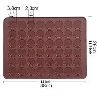 Kit De Macaroon Con Placa De Silicona Antideslizante Y Molde Para Hornear No Pegajoso Conjunto De 48 Suministros De Decoración Para Galletas Y Postres Accesorios Ecológicos - details 0