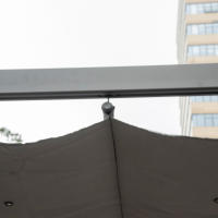 Gazebo gazebo para terraza con Techo corregizo, Jardín, aluminio, gris Marengo + gris oscuro, 3x3x2,23 M - details 1