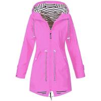 Chaqueta De Lluvia Para Mujer Ligera Impermeable Estilo Trench Con Cordón Ideal Para Caminatas Casuales Al Aire Libre - details 6