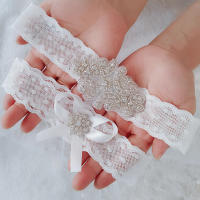 Garter De Boda Brillante Con Cristales Para Novia Accesorio De Túnel De Boda De Dos Piezas Material Poliéster Origen Hunan China - details 0