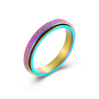 Anillo Giratorio De Titanio Acero Inoxidable 4mm Mate Para Hombres Y Mujeres Anillo De Boda Y Propuesta Joyería De Mano Neutra - details 8