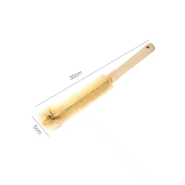 Cepillo De Limpieza Para Botellas De Vidrio Con Mango Largo Y Cepillo De Madera Para Limpieza De Cocina Herramienta De Limpieza Ecológica Para Botellas Y Copas - 1