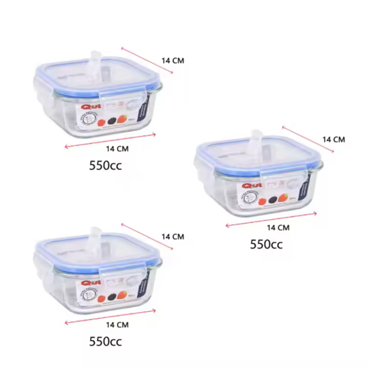 Set de 3 y 4 Recipientes Herméticos de Vidrio Borosilicato - Fiambreras Rectangulares, Cuadradas y Redondas - 375cc a 1500cc - Válvula para Microondas - Apto Horno, Microondas, Lavavajillas y Congelador - Resistente a Altas y Bajas Temperaturas - 1