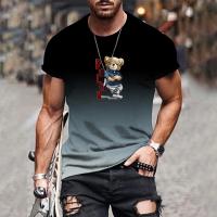 Camiseta Casual Para Hombre Con Estampado 3D Gradiente Transpirable Y Cómoda De Verano Con Cuello Redondo Manga Corta Talla Grande XS-6XL - details 8