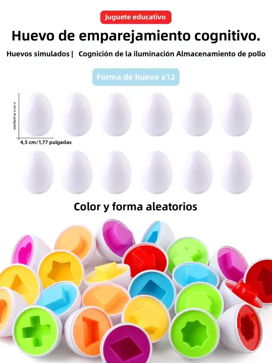 Juego Educativo Montessori De 12 Piezas Juguetes Sensoriales Para Bebés Cascaras De Pascua Colores Formas Aprendizaje Infantil Regalos - 1