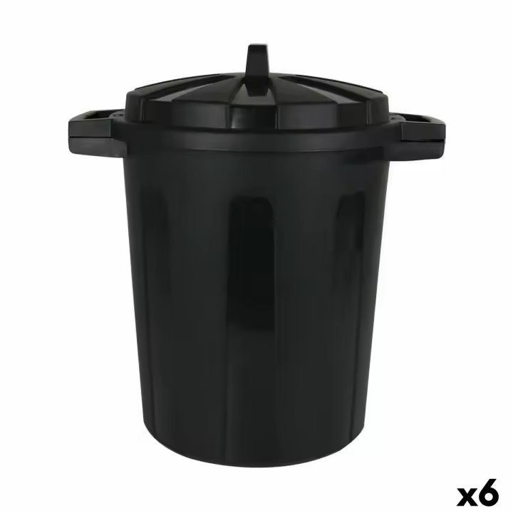Cubo para la Basura Dem Negro 45 x 35 x 48 cm (6 Unidades) - 1