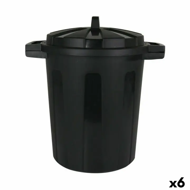 Cubo para la Basura Dem Negro 45 x 35 x 48 cm (6 Unidades) - 1