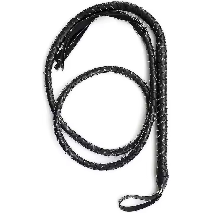 Bull Whip 6,5 Pies vaca cuero de la PU del vientre y reforzar construcción caballo para al aire libre - 1