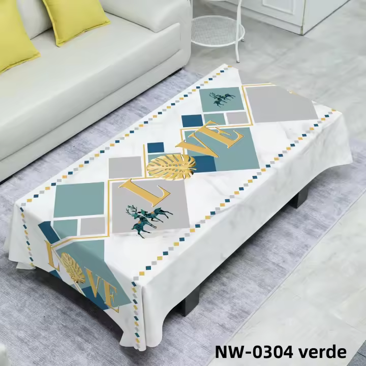 Mantel Rectangular Impermeable Y Antiadherente Para Mesa De Café De Lujo En Sala De Estar Resistente Al Aceite Lavable Y Fácil De Limpia - 1