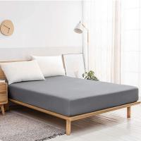 Queen Sábana ajustable 35cm 100% algodón egipcio 250 hilos Sábana ajustable para colchón (gris, 180x200) - details 3