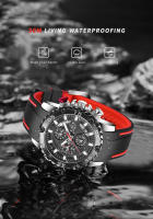 Reloj De Pulsera LIGE Para Hombres Azul Deportivo Y Militar De Lujo Con Grande Dial Cronógrafo Resistente Al Agua Cuarzo Reloj De Mano Luz Técnica De Silicona - details 6