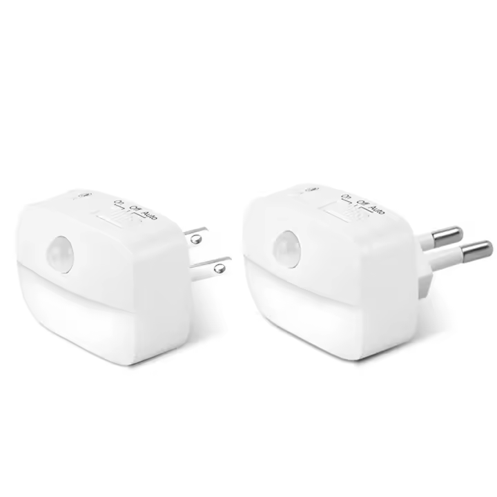 Lámpara Nocturna LED De 3 Colores Con Sensor De Movimiento EU US Plug in PIR Inducción Infrarroja Para Dormitorio Pasillo Escaleras Cocina - 1