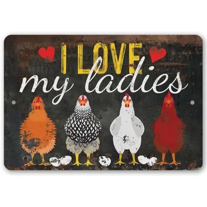Cartel Vintage De Tin Sign 'Me Encanta Mi Pato' Decoración Divertida Para Granja De Pollos Adorno De Pared Para Sala De Masculino 12x8 Pulgadas 20x30 Cm - 1