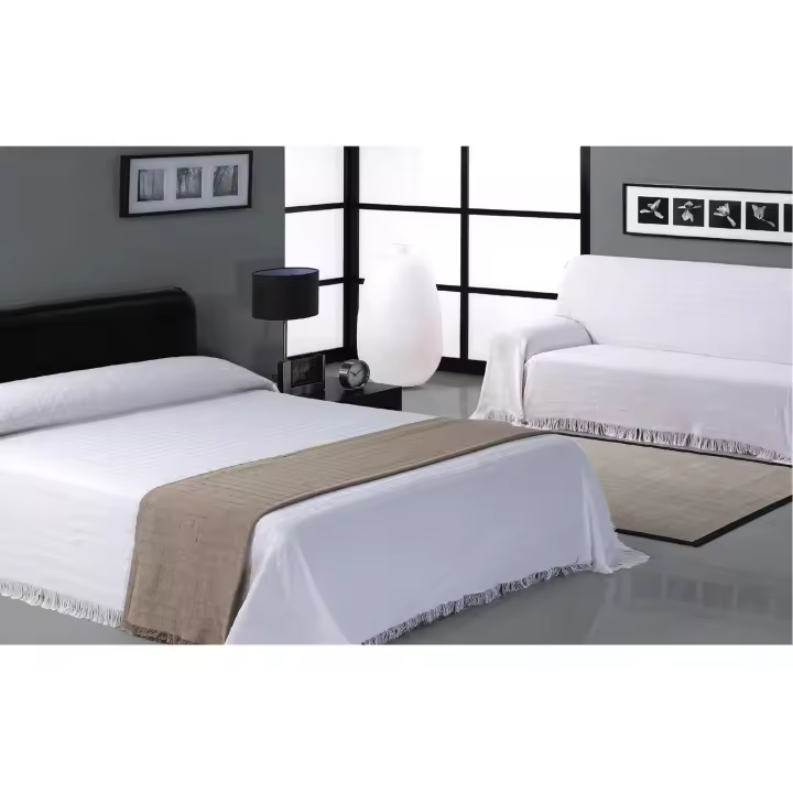 HIPERMANTA. Colcha foulard Multiusos modelo CUADROS. Medida 125X180 cm. Disponible en varios colores. - 1