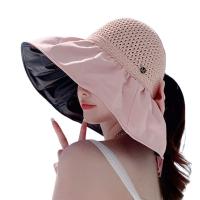 Sombrero De Paja Panamá Para Mujer Verano Protección UV Plegable Amplio Sombrilla De Playa Casual Ajustable Tamaño Free - details 11