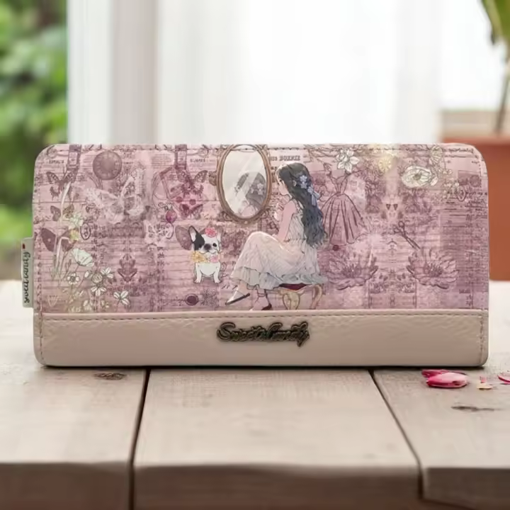 Cartera Mujer Sweet & Candy Bags con Tarjetero Extraíble, Diseño Romántico – Varios Estampados - 19.5 x 10 x 4 cm - C-343 - 1