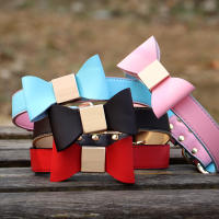 Collar De Cuero PU Para Perros Con Corbata Accesorio Lindo Para Pequeños Y Medianos Perros Y Gatos Collar Elegante Para Mascotas - details 4