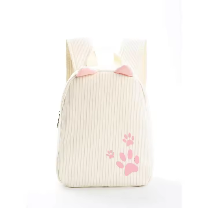Mochila escolar de jardín de infantes para niños, niñas y niños, de pana, multicolor, nueva, de color sólido, bonita bolsa para bebé - 1