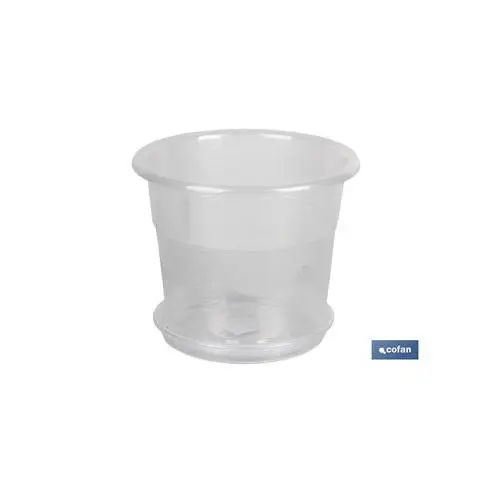 Cofan Maceta Orquídea Transparente 23.5x20+ Plato 20cm - Alta Calidad - 1