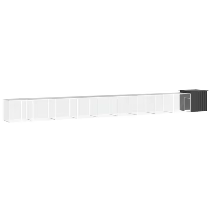 vidaXL Jaula de gallinas acero galvanizado 1000x91x100 cm Color Antracita,  Gris, y mas - 1