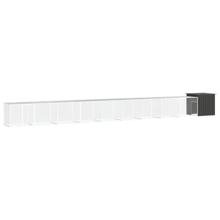 vidaXL Jaula de gallinas acero galvanizado 1000x91x100 cm Color Antracita,  Gris, y mas - 1