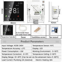Termostato Inteligente WiFi Tuya Para Calefacción Eléctrica Piso Calentador Agua Gas Compatible Con Google Home Alexa Control Remoto Por Voz - details 1