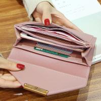 Cartera Larga De PU Para Mujer Con Cierre De Hasp 5 Colores Moda Monedero Bolso Monedero Con Bolsillo Para Teléfono Clutch - details 2